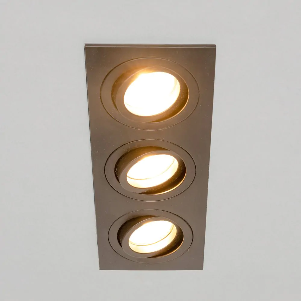 Faina Adjustable Triple Squared Recessed Downlight, Matte Black - Image 3