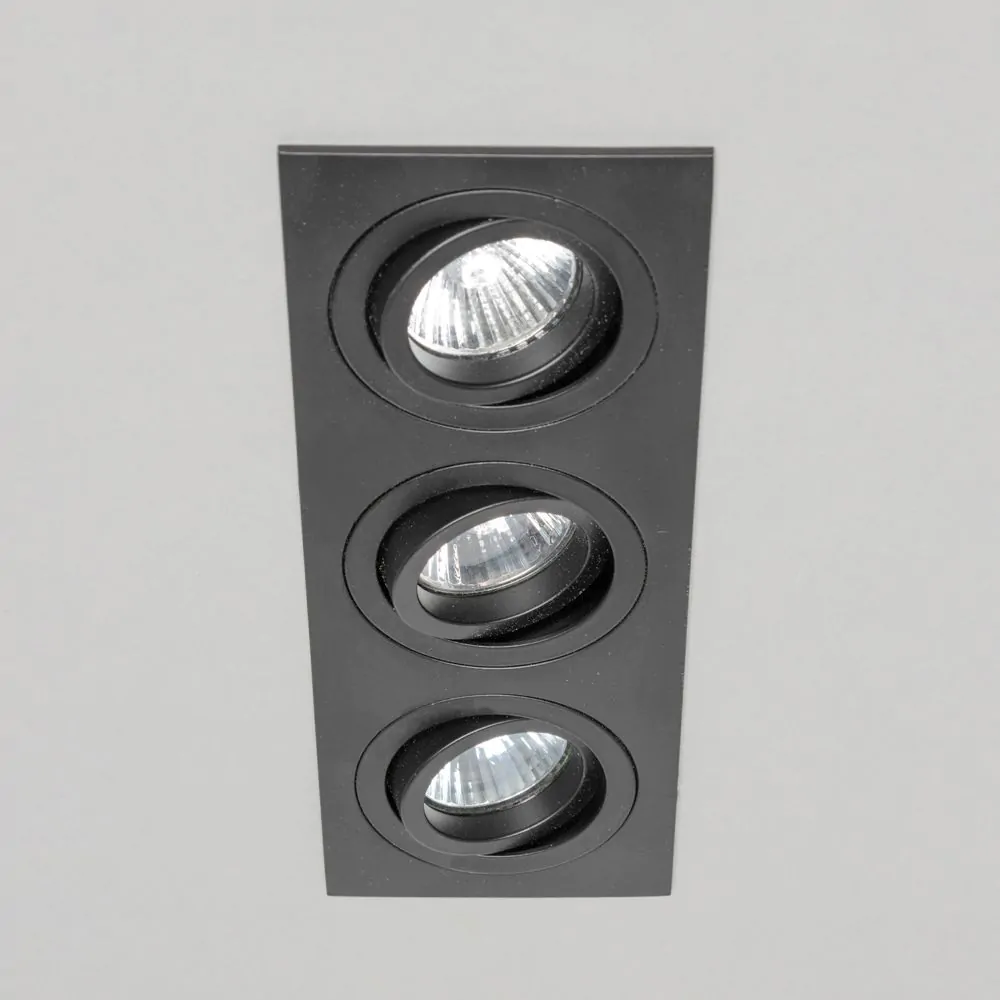 Faina Adjustable Triple Squared Recessed Downlight, Matte Black - Image 4