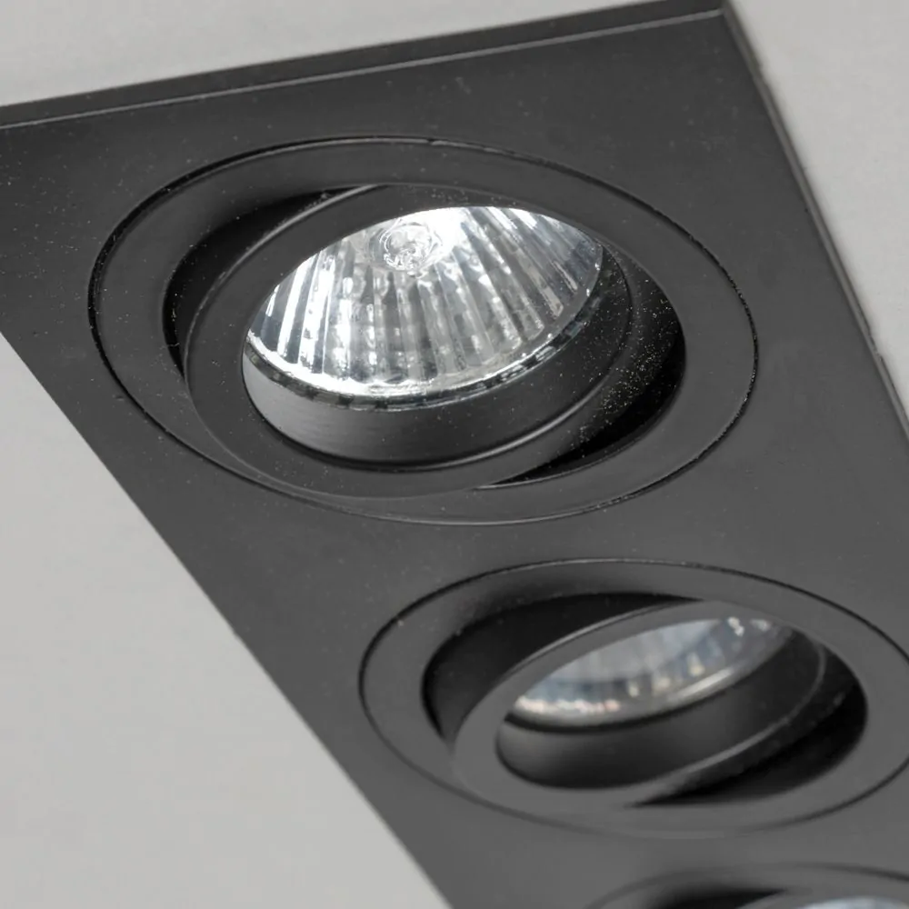Faina Adjustable Triple Squared Recessed Downlight, Matte Black - Image 5
