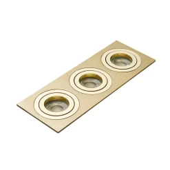 Faina Adjustable Triple Squared Recessed Downlight, Brass