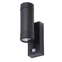 Fara Outdoor Up And Down Wall Light With PIR Sensor, Black