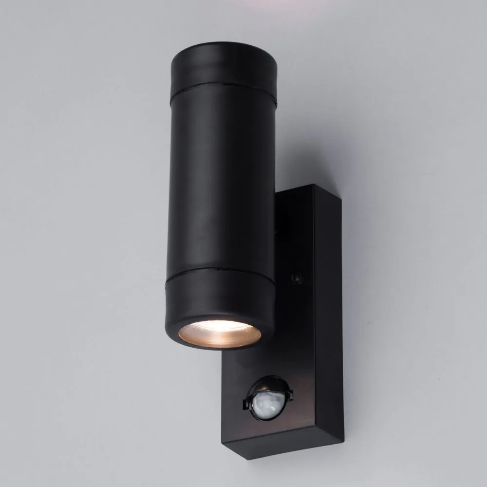 Fara Outdoor Up And Down Wall Light With PIR Sensor, Black - Image 3