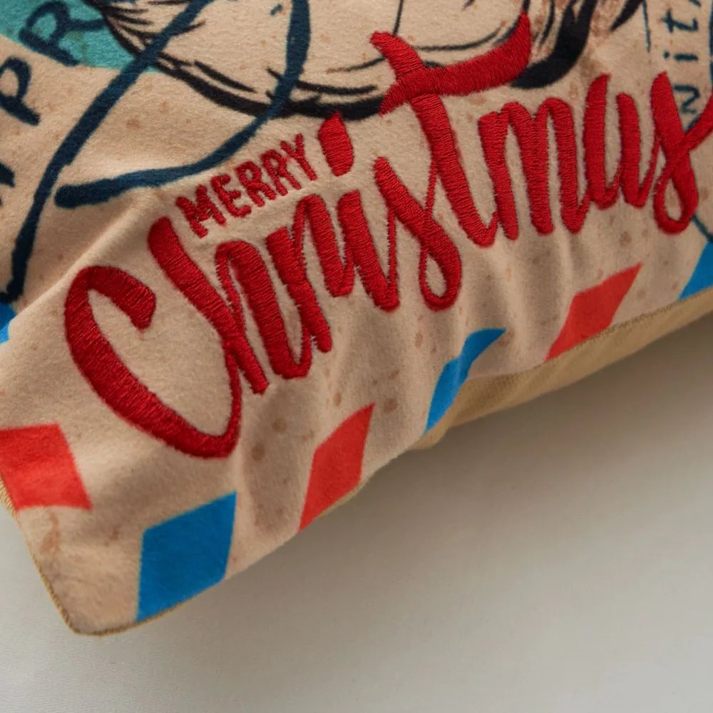 Father Christmas Letter Cushion, Beige - Image 3