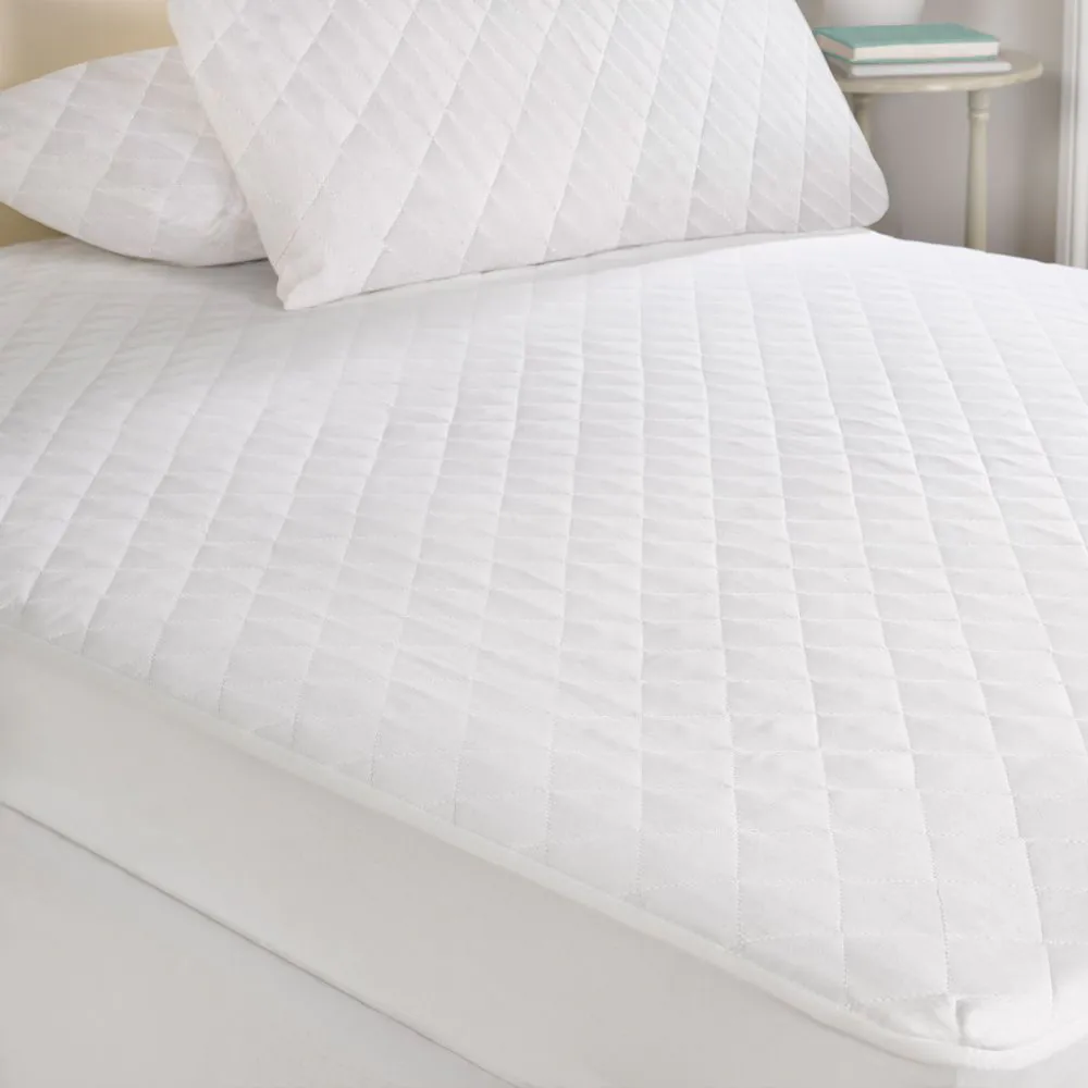 Feels Like Down Mattress Protector Super King With 2 Pillow Protectors, White