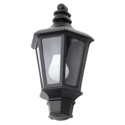 Findlay Outdoor Traditional Half Lantern, Black