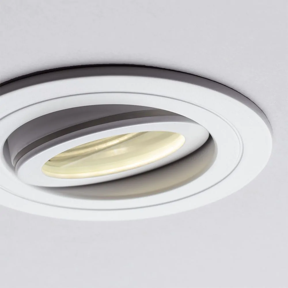 Fion Circular IP65 Tiltable Downlight, Matte White - Image 5