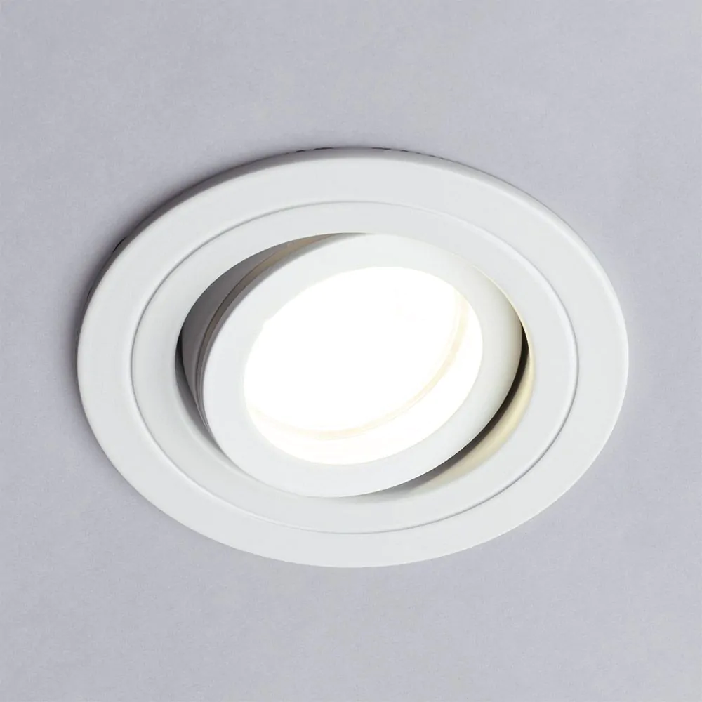 Fion Circular IP65 Tiltable Downlight, Matte White - Image 3