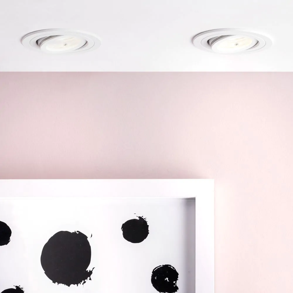 Fion Circular IP65 Tiltable Downlight, Matte White - Image 2