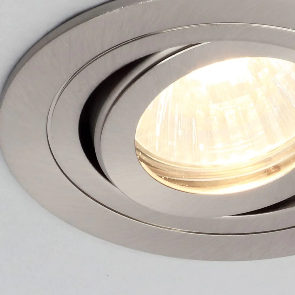Fion Circular IP65 Tiltable Downlight, Satin Chrome - Image 5