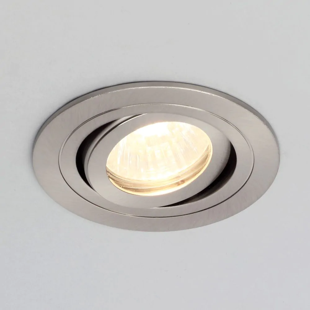 Fion Circular IP65 Tiltable Downlight, Satin Chrome - Image 3