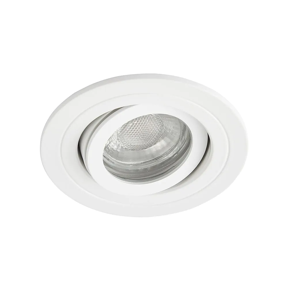 Fion Circular IP65 Tiltable Downlight, Matte White