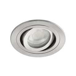 Fion Circular IP65 Tiltable Downlight, Satin Chrome