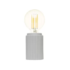 Fir Ribbed Base Table Lamp, Grey