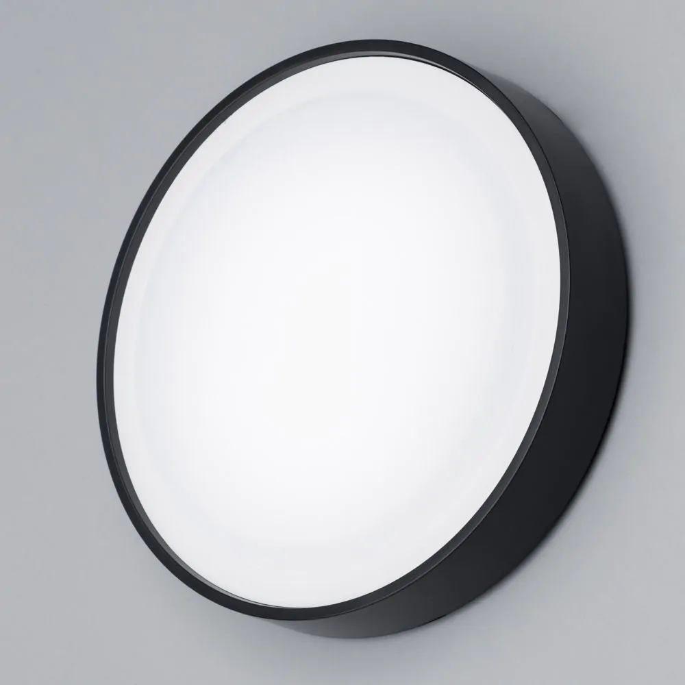 Flotta Small Outdoor LED Round Flush Wall Light, Black - Image 3