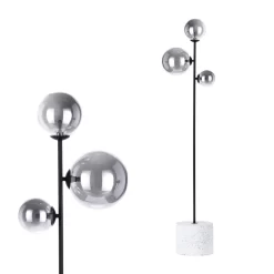 Forella Floor Lamp, Satin Black