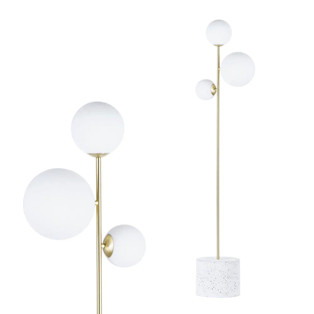 Forella Floor Lamp, Satin Brass