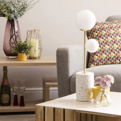 Forella Terrazzo Table Lamp, Brass