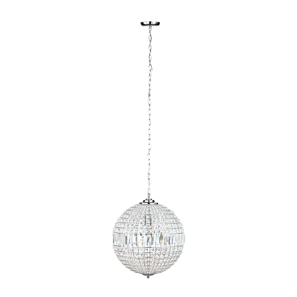 Large Ursula Crystal Ball Pendant, Chrome - Image 6