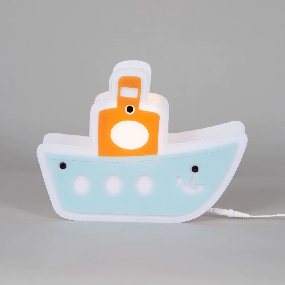 Glow Boat LED Table Lamp, White & Blue - Image 4