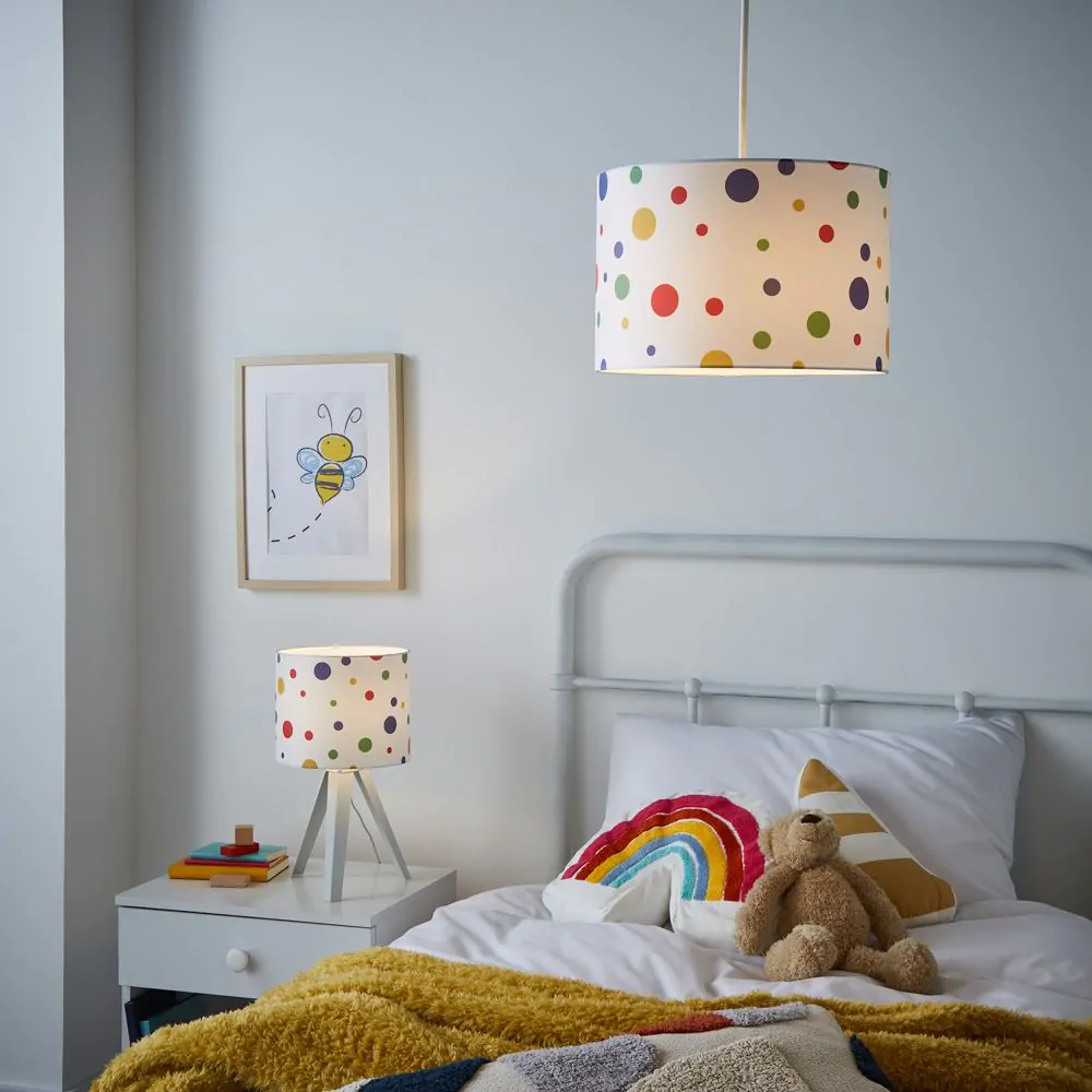 Glow Coloured Dots Easy Fit Light Shade, White - Image 2