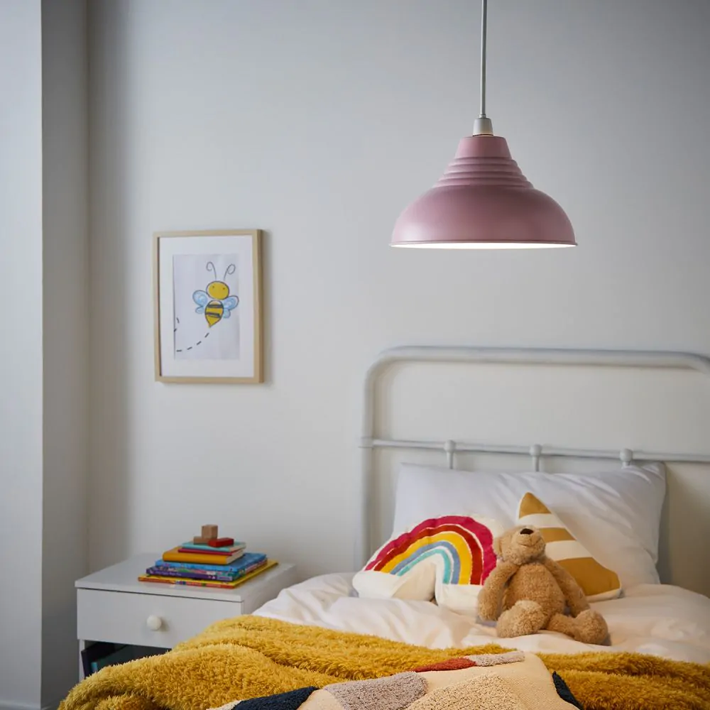 Glow Dome Easy Fit Ceiling Light Shade, Pink - Image 2