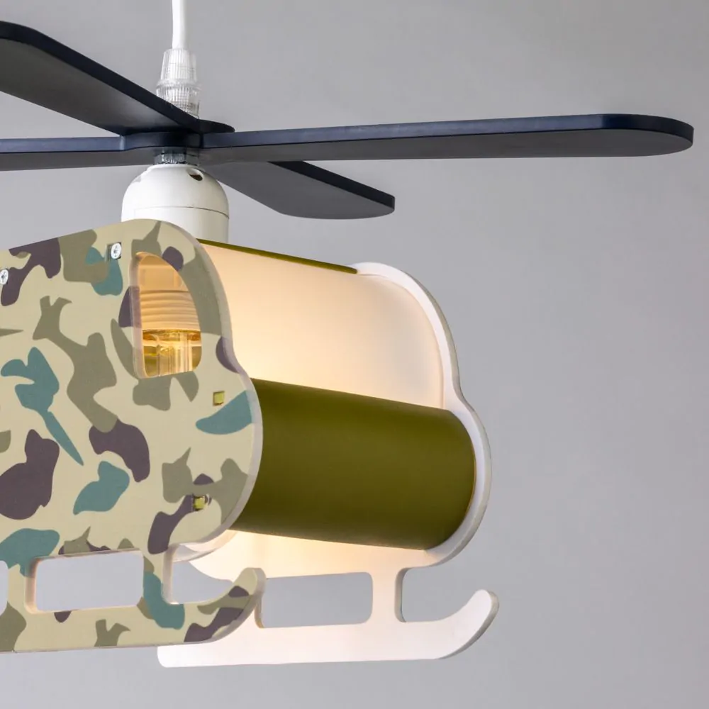 Glow Helicopter Ceiling Pendant Light, Green - Image 5