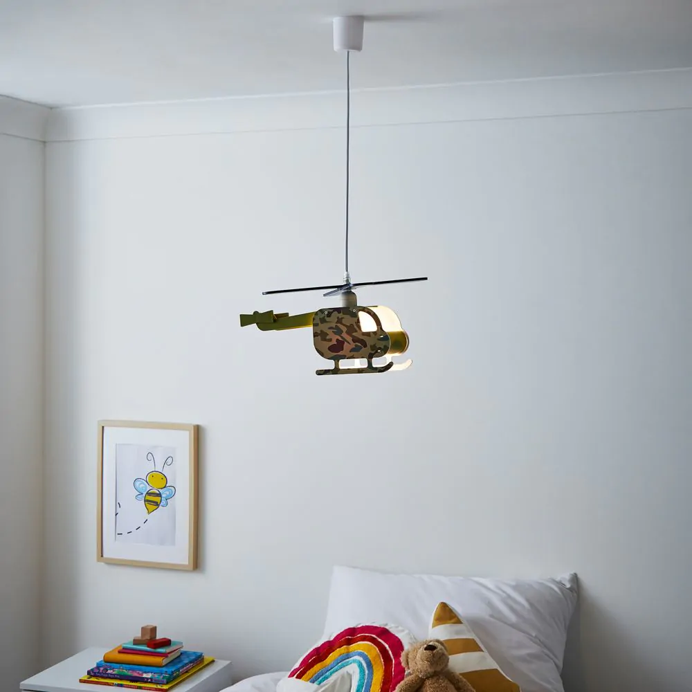 Glow Helicopter Ceiling Pendant Light, Green - Image 2