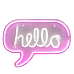 Glow Hello Neon Wall Light, Pink