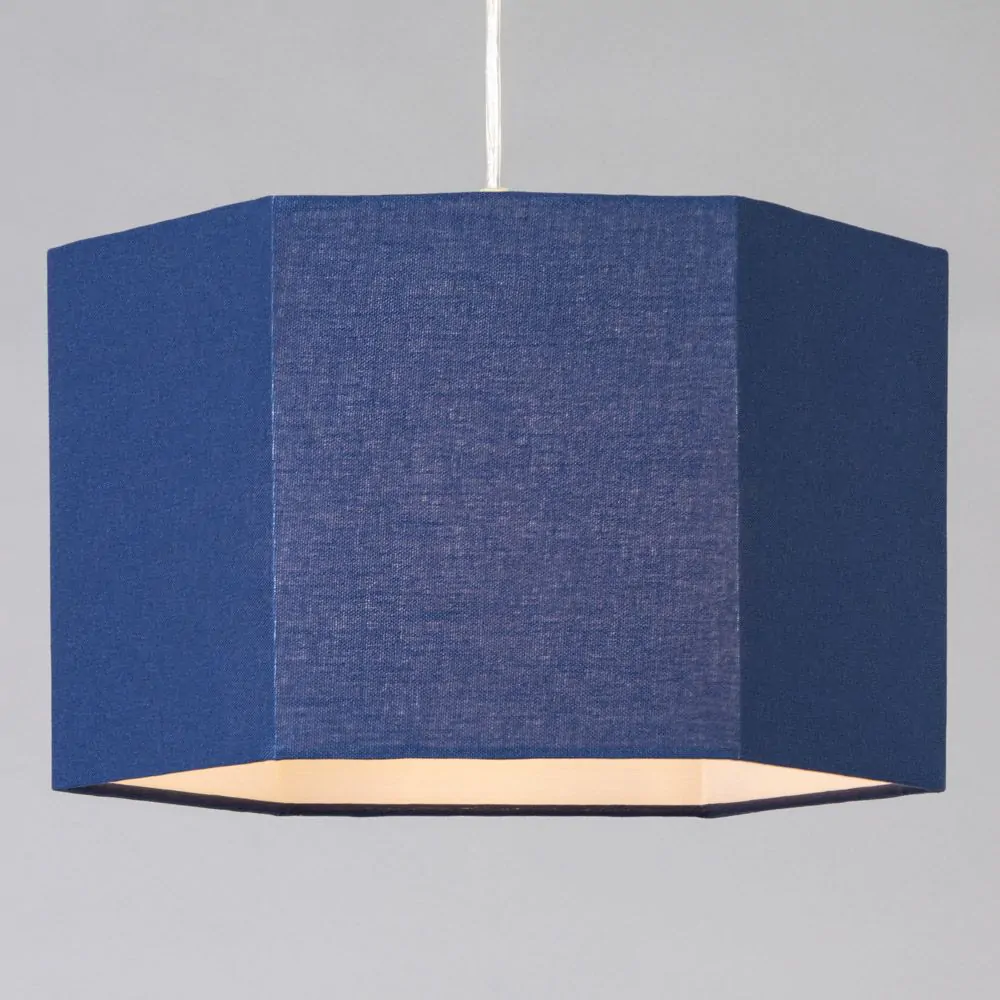 Glow Hexagon Ceiling Light Shade, Navy - Image 3