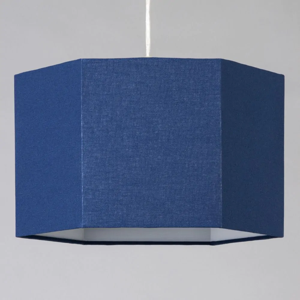 Glow Hexagon Ceiling Light Shade, Navy - Image 4