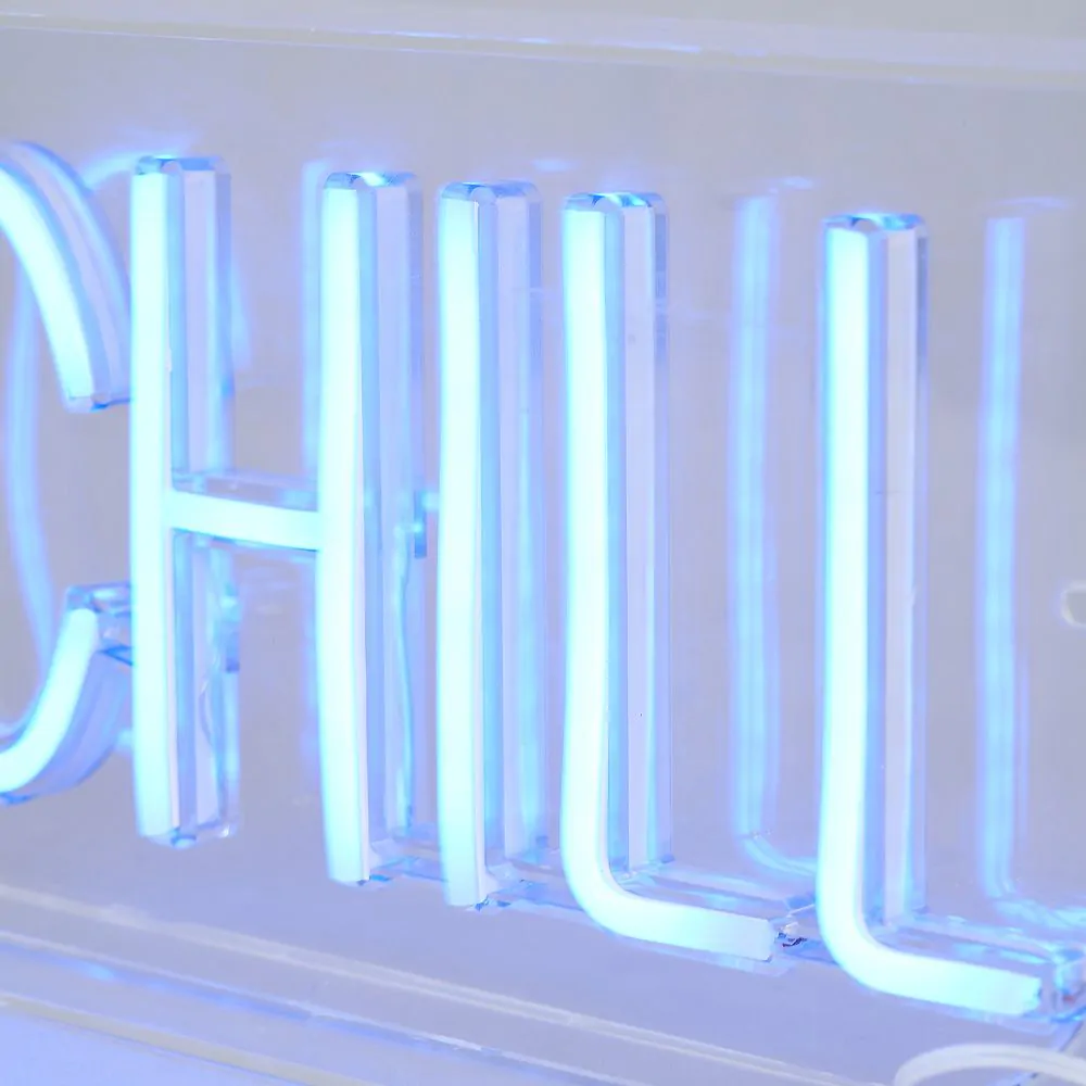 Glow LED Chill Acrylic Neon Style Light Box, Blue - Image 5