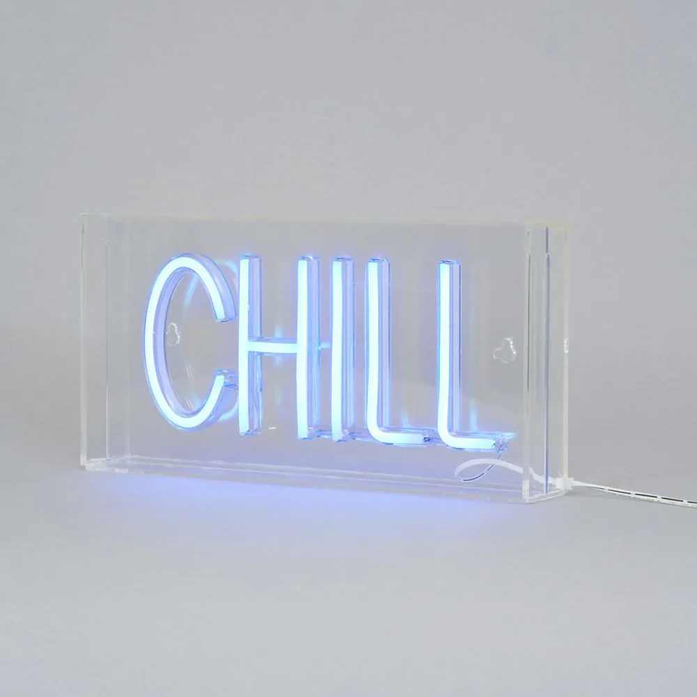 Glow LED Chill Acrylic Neon Style Light Box, Blue - Image 3
