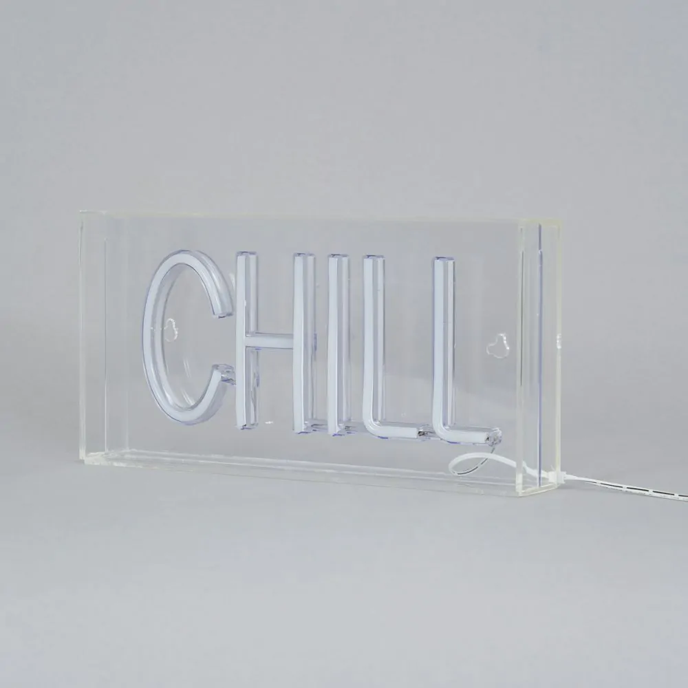Glow LED Chill Acrylic Neon Style Light Box, Blue - Image 4