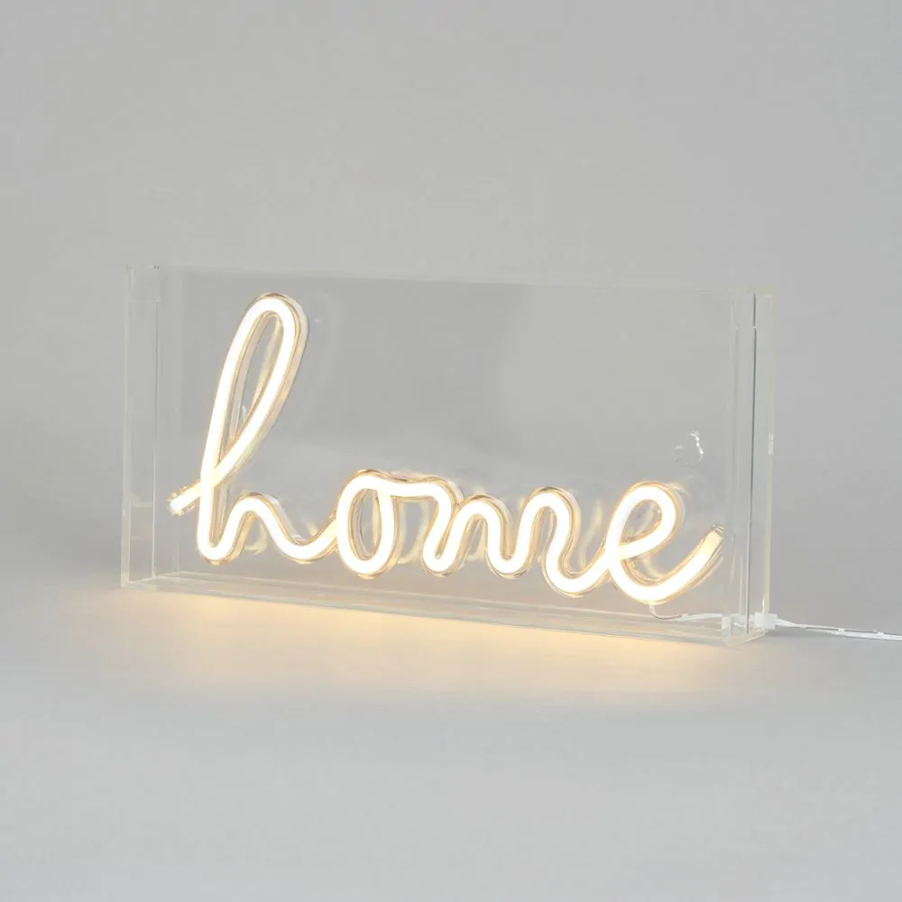 Glow LED Home Acrylic Neon Style Light Box, White - Image 3