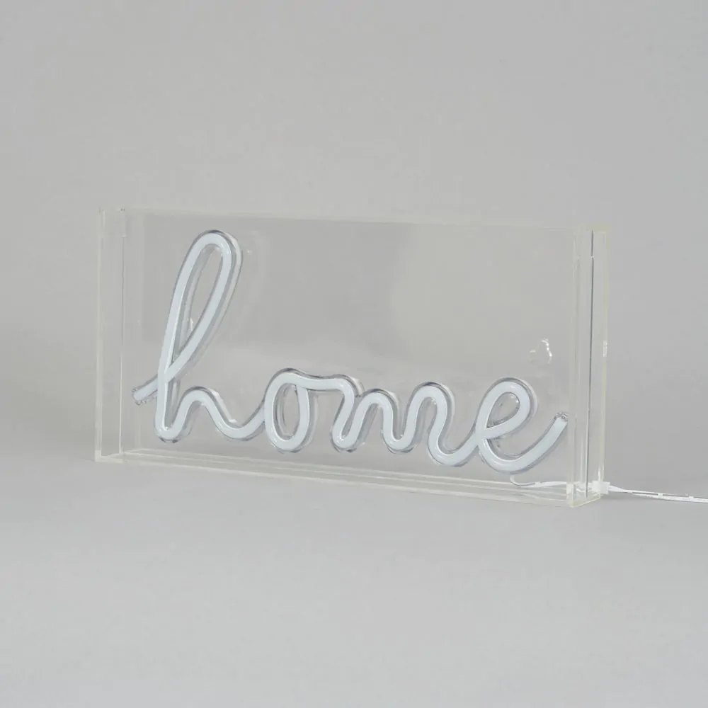 Glow LED Home Acrylic Neon Style Light Box, White - Image 4
