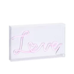 Glow LED Love Acrylic Neon Style Light Box, Pink