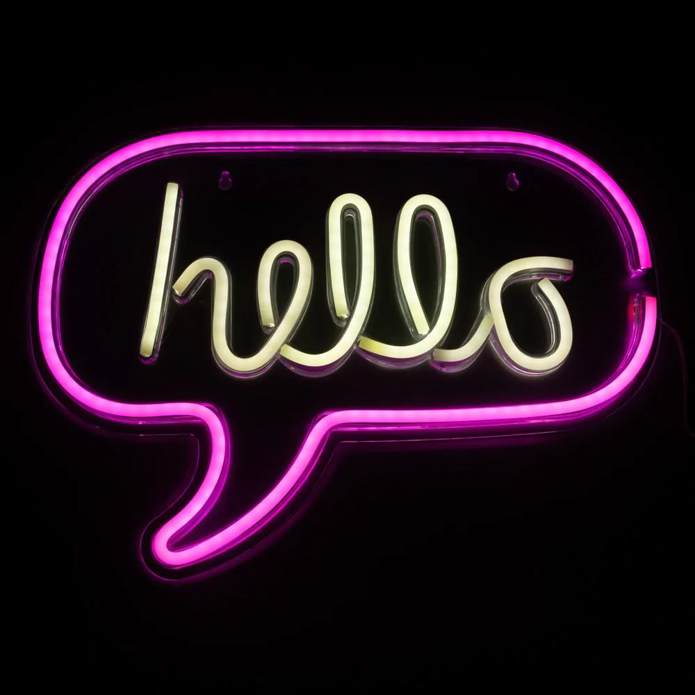 Glow Hello Neon Wall Light, Pink - Image 5
