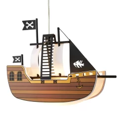 Glow Pirate Ship Ceiling Pendant Light, Brown