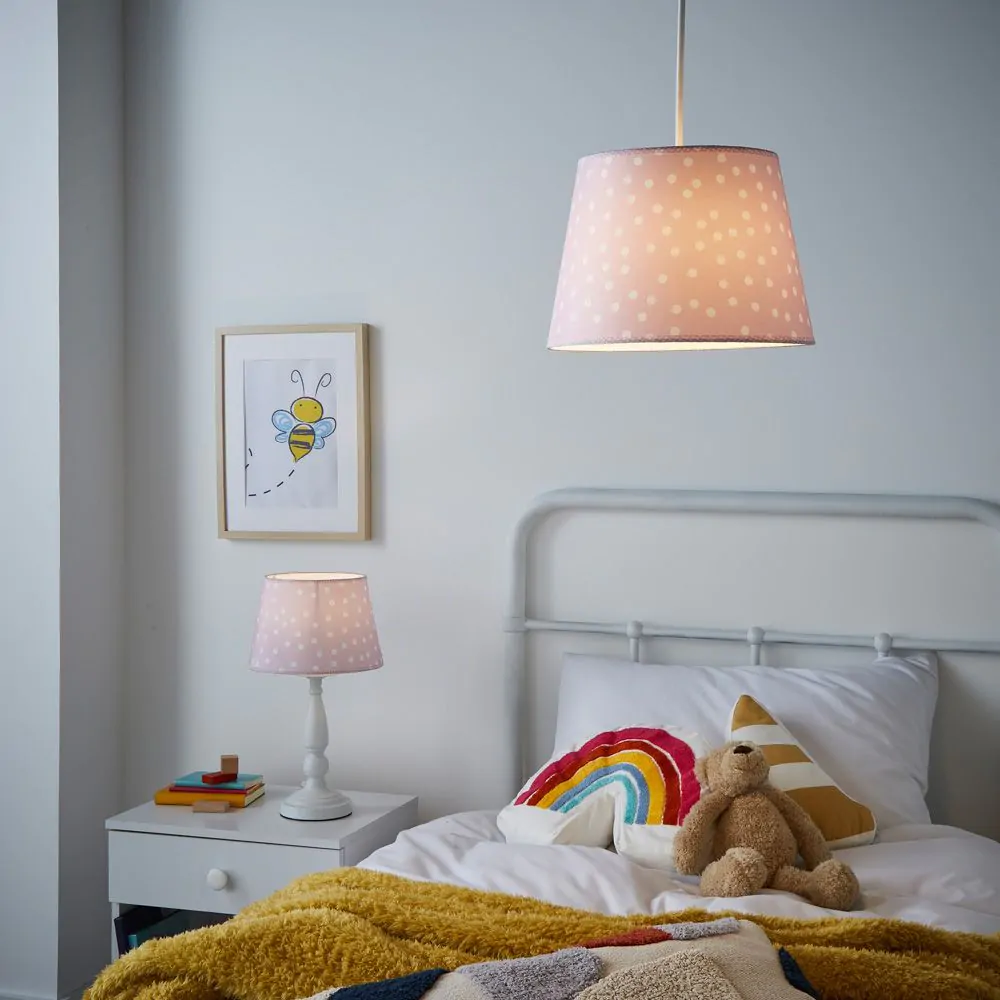 Glow White Polka Dot Easy Fit Light Shade, Pink - Image 2