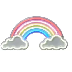 Glow Rainbow And Cloud Neon Wall Light, White