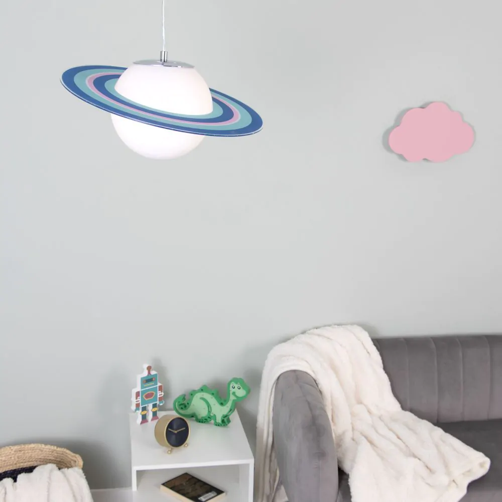 Glow Saturn Ceiling Pendant Light, Blue - Image 2
