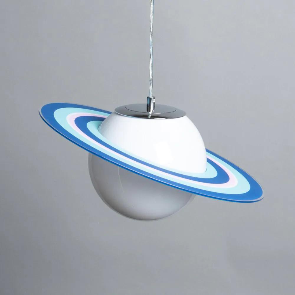 Glow Saturn Ceiling Pendant Light, Blue - Image 4