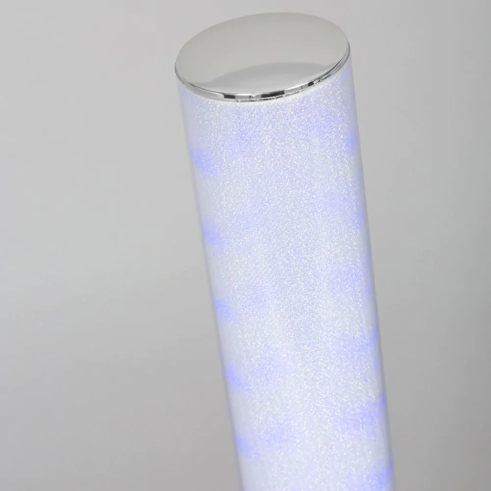 Glow Shimmer Colour Changing LED Cylinder Table Lamp, Chrome - Image 5