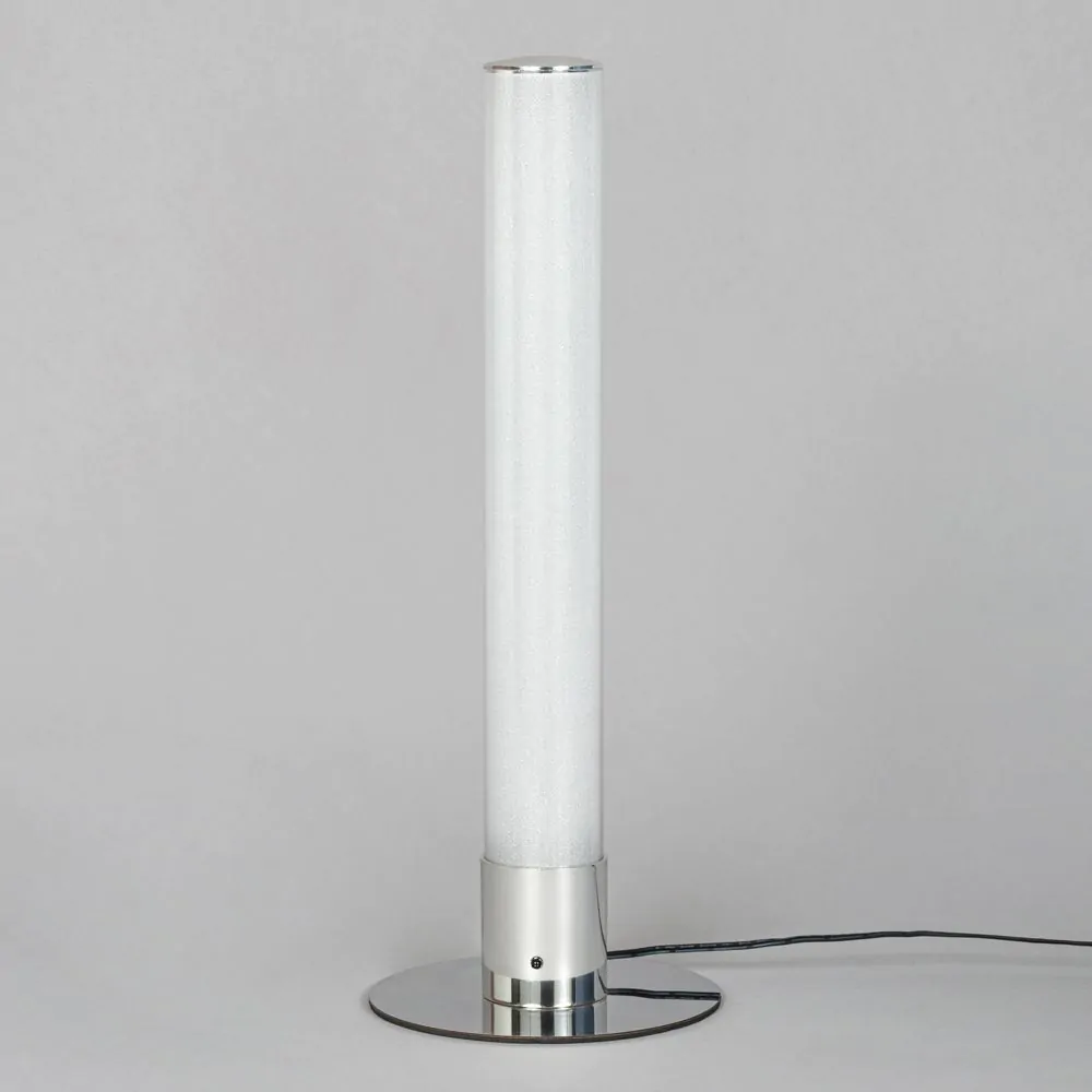 Glow Shimmer Colour Changing LED Cylinder Table Lamp, Chrome - Image 4