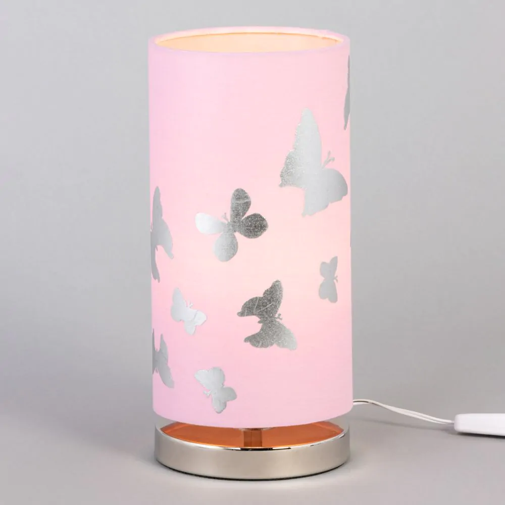 Glow Silver Butterfly Table Lamp, Pink - Image 3