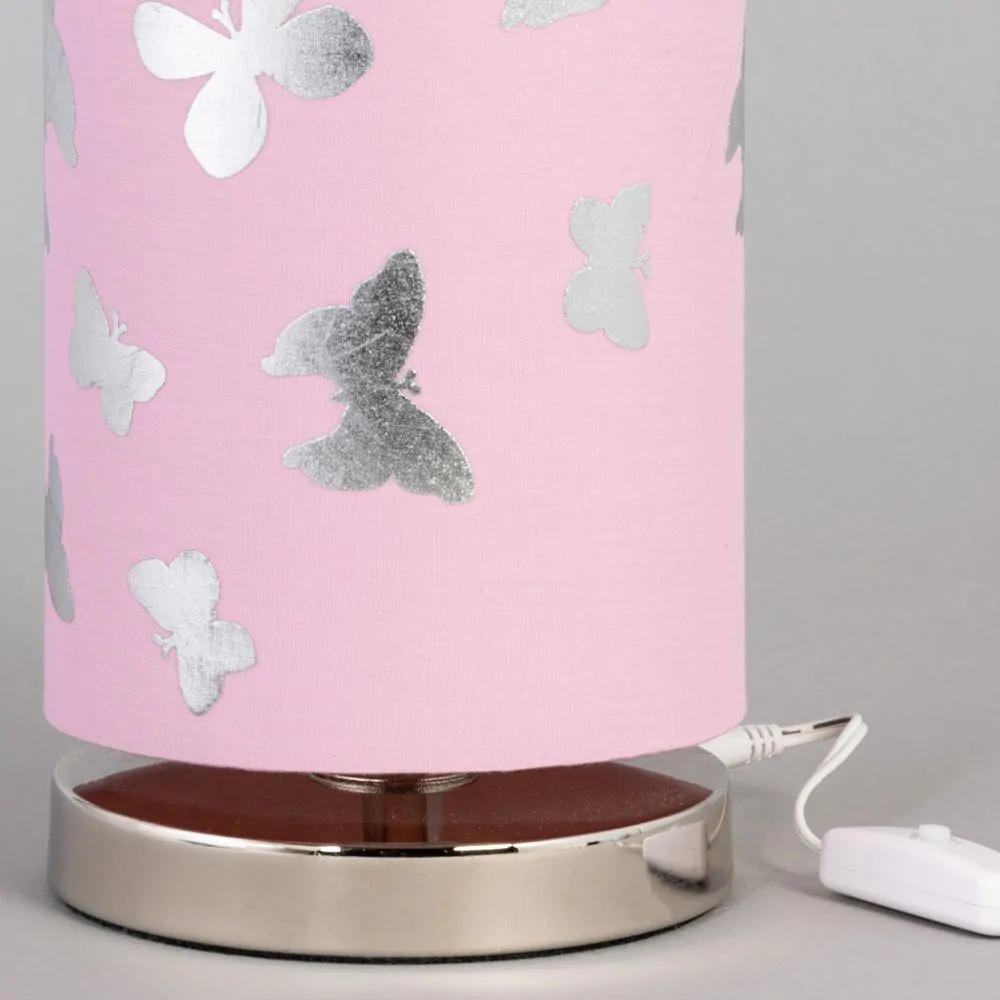 Glow Silver Butterfly Table Lamp, Pink - Image 5
