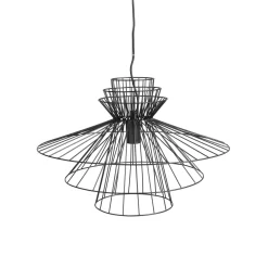 Grace Large Wire Frame Ceiling Pendant, Black