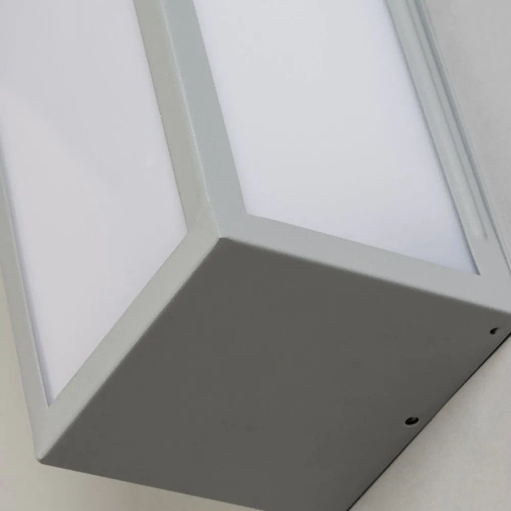 Greyson Opal Glass Panel Outdoor Wall Light, Silver - Image 5