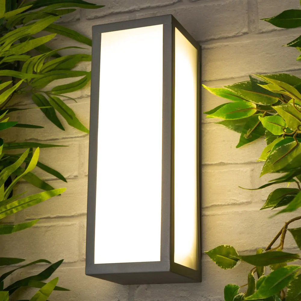 Greyson Opal Glass Panel Outdoor Wall Light, Silver - Image 2