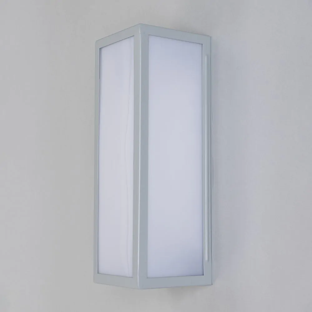 Greyson Opal Glass Panel Outdoor Wall Light, Silver - Image 4
